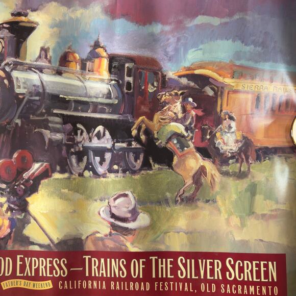 Vintage Poster The Hollywood Express "Trains Of The Silver Screen" 18"x24" - Picture 3 of 3